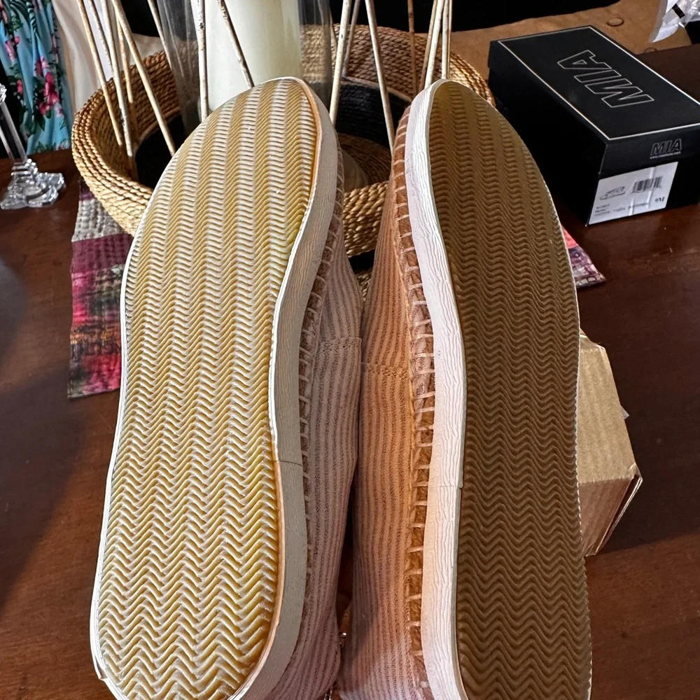 SeaVees size 7 Mesa Maryjane espadrilles‎ Rose striped cotton twill NWB
